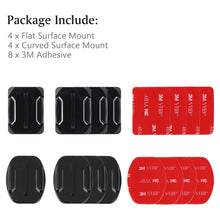 Laden Sie das Bild in den Galerie-Viewer, 8 Pack Adhesive Mounts Helmet 3M Adhesive Sticky Mounts Flat Curved Mount for GoPro Hero 11 10 9 8 7 6 5 Session Action Camera - Letrinoshop
