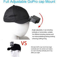 Laden Sie das Bild in den Galerie-Viewer, Action Camera Baseball Cap Mount Adjustable Head Strap Hat Mount for GoPro Hero 11/10/9/8/7/6/5 DJI OSMO Action Insta360 One R - Letrinoshop