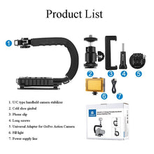 Laden Sie das Bild in den Galerie-Viewer, Camera Stabilizer For Cell Phone U C Shaped Holder Grip Stabilizer For Gopro Portable Handheld Stabilizer - Letrinoshop