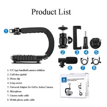 Laden Sie das Bild in den Galerie-Viewer, Camera Stabilizer For Cell Phone U C Shaped Holder Grip Stabilizer For Gopro Portable Handheld Stabilizer - Letrinoshop