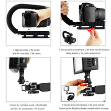 Laden Sie das Bild in den Galerie-Viewer, Camera Stabilizer For Cell Phone U C Shaped Holder Grip Stabilizer For Gopro Portable Handheld Stabilizer - Letrinoshop