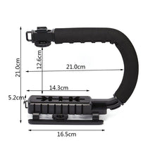 Laden Sie das Bild in den Galerie-Viewer, Portable SLR Steadicam For Gopro Video Handheld Stabilizer C Shaped Holder Grip For DSLR For Sony/Nikon/Canon Camera Light - Letrinoshop