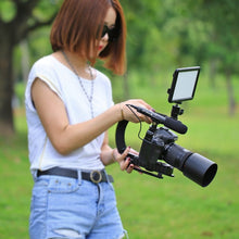 Laden Sie das Bild in den Galerie-Viewer, PULUZ Action Stabilizing Handle Grip Rig U-Grip Triple Shoe Mount Video for iPhone 8 X Gopro Smartphone Canon Sony DSLR Cameras - Letrinoshop