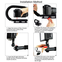 Laden Sie das Bild in den Galerie-Viewer, PULUZ Action Stabilizing Handle Grip Rig U-Grip Triple Shoe Mount Video for iPhone 8 X Gopro Smartphone Canon Sony DSLR Cameras - Letrinoshop