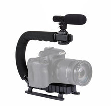 Laden Sie das Bild in den Galerie-Viewer, PULUZ Action Stabilizing Handle Grip Rig U-Grip Triple Shoe Mount Video for iPhone 8 X Gopro Smartphone Canon Sony DSLR Cameras - Letrinoshop