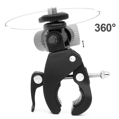 1/4 Camera DV DSLR Bike Bicycle Handlebar Clamp Bracket Tripod Mount Screw Clip For Camera DV For Gopro Black - Letrinoshop