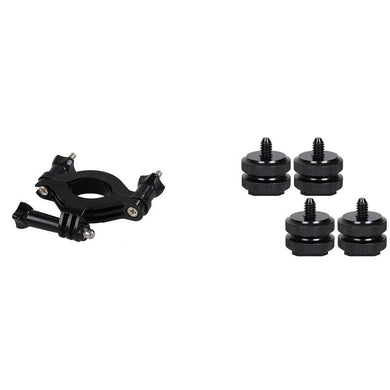 1X Roll Bar Mount For Gopro HD Hero Hero 2 Hero 3 3+ & 4X Camera Hot Shoe Mount To 1/4Inch-20 Tripod Screw Adapter - Letrinoshop