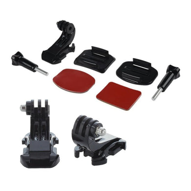 2 Pcs Black Vertical Surface J-Hook Buckle Mount & 1 Set Camera Helmet Front Mount Adhesive Kit Gopro Hero 3 2 1 - Letrinoshop