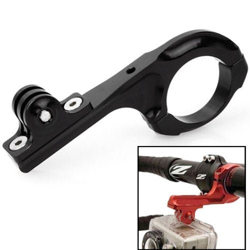 Fahrradlenker Prohalterung erweiterter Adapter für GoPro, Puluz - Fahrradklemme aus Aluminium, Sicheres Montagezubehör für Hero 6 5/4 Session / 4/3 + / 3/2/1 Actionkameras in schwarz - Letrinoshop