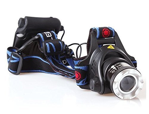 Letrino 2000 Lumen Ultrahelle Stirnlampe XML T6 Zoom LED Kopflampe Headlight Biking Jogging Walking (4 mal R6 AA Akku) - Letrinoshop