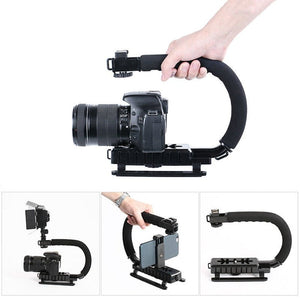 Portable SLR Steadicam For Gopro Video Handheld Stabilizer C Shaped Holder Grip For DSLR For Sony/Nikon/Canon Camera Light - Letrinoshop