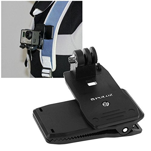 PULUZ 360 Degree Rotating Backpack Hat Rec-mounts Quick Release Clamp Mount for GoPro HERO4 Session /4 /3+ /3 /2 /1 /+LCD - Letrinoshop