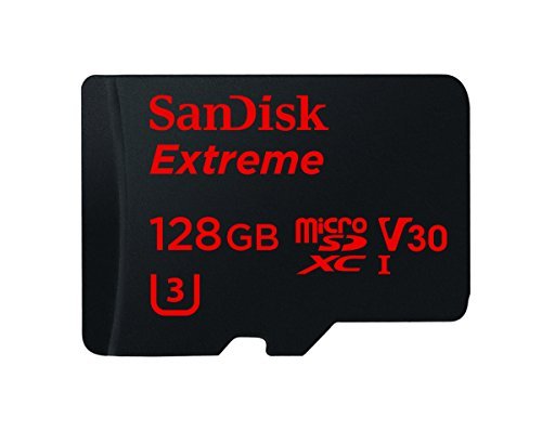 SanDisk Extreme Scheda di Memoria, MicroSDXC da 128 GB + Adattatore SD fino a 90 MB/sec, Classe 10, U3, V30 - Letrinoshop