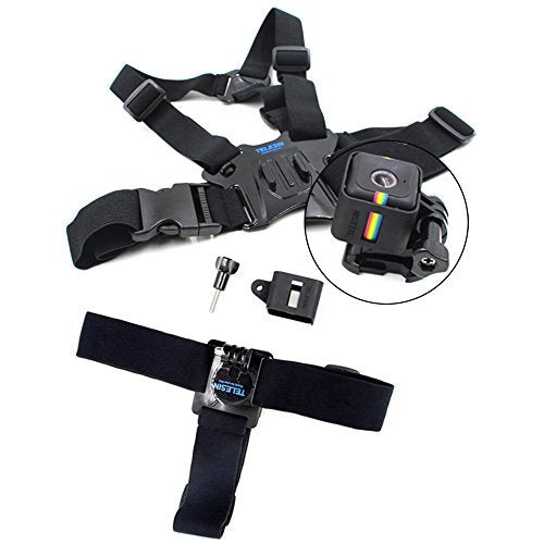 TELESIN Head Strap Belt Mount+ Chest Belt Strap Harness Mount+ Aluminum Thumbscrew+ J-hook for Polaroid cube - Letrinoshop