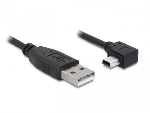 Usb / Kabel USB 2.0-A Stecker > USB Mini-B 5pin Stecker gewinkelt 0,5 m - Letrinoshop