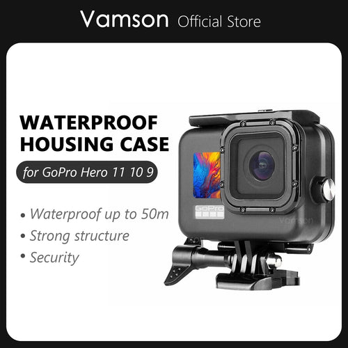 Vamson for GoPro Hero 11 10 9 Action Camera 50M Waterproof Case Underwater Protective Cover Diving Housing for Gopro 11 - Letrinoshop