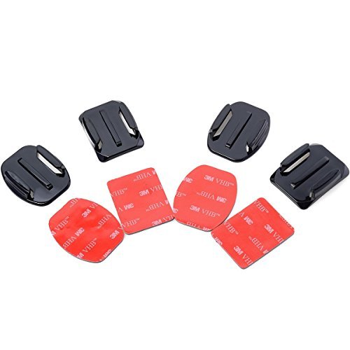 XCSOURCE® 2 gebogen 2 gerade Klebeplatten 4 Klebeband Klebepads Kit 2pcs Flat + 2pcs Curved Adhesive Klebstoff Sticky Mount Gebogen Klebstoff Halterung für GoPro Hero 1 2 3 3+ 4 SJ4000 SJ5000 OS33 - Letrinoshop
